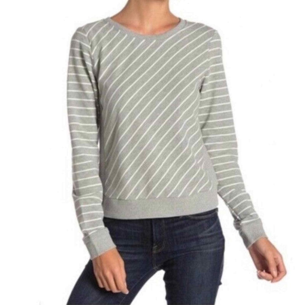 NWT Code X Mode Grey Stripe Open Back Sweatshirt